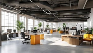 an open office space with all furnishings without any workers-1